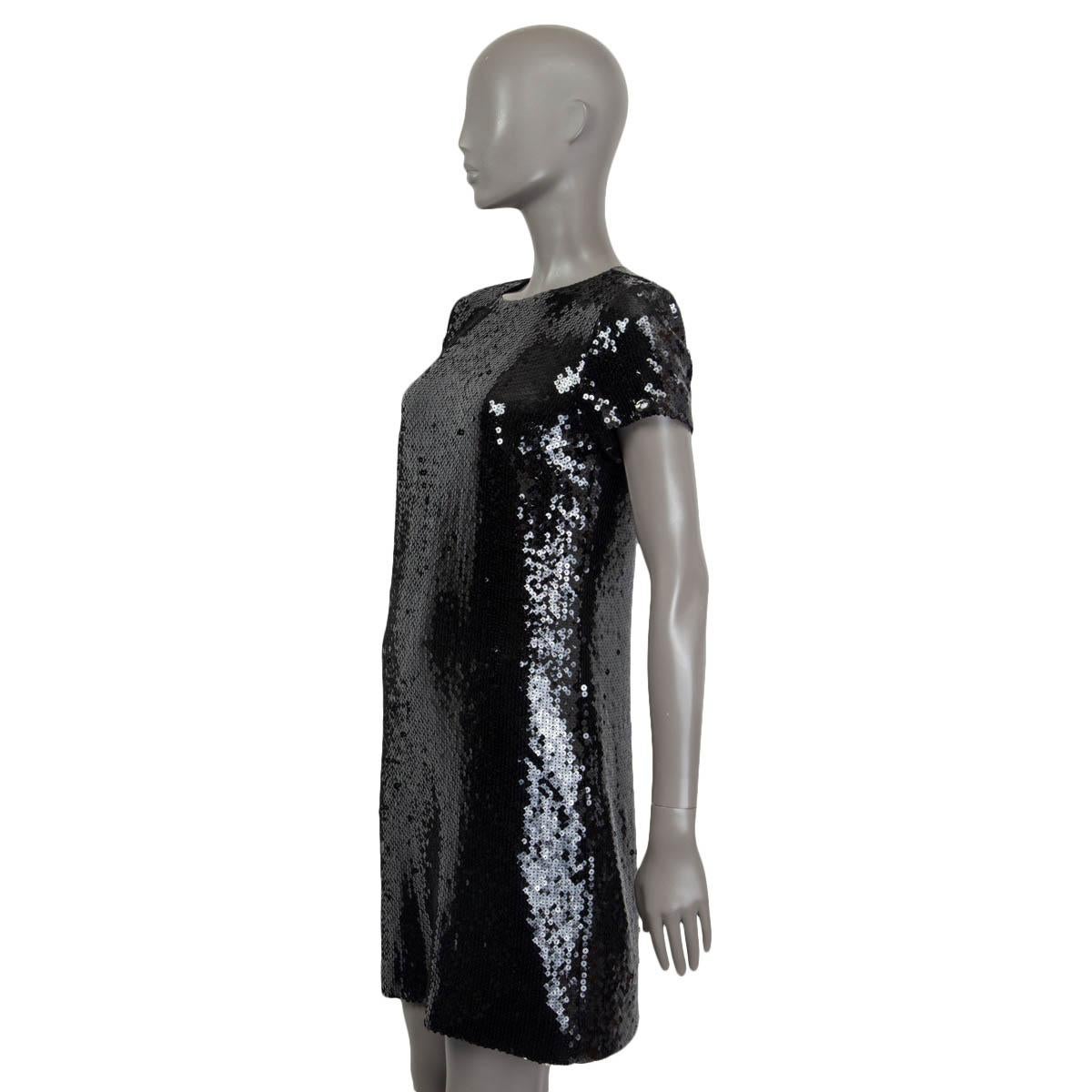 Women's CHANEL black 2018 HAMBURG SEQUIN Cocktail Dress 38 S For Sale