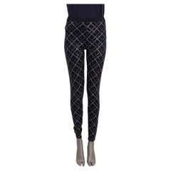 CHANEL black 2020 20C QUILT-PRINT TECHNICAL LEGGINGS Pants 38 S