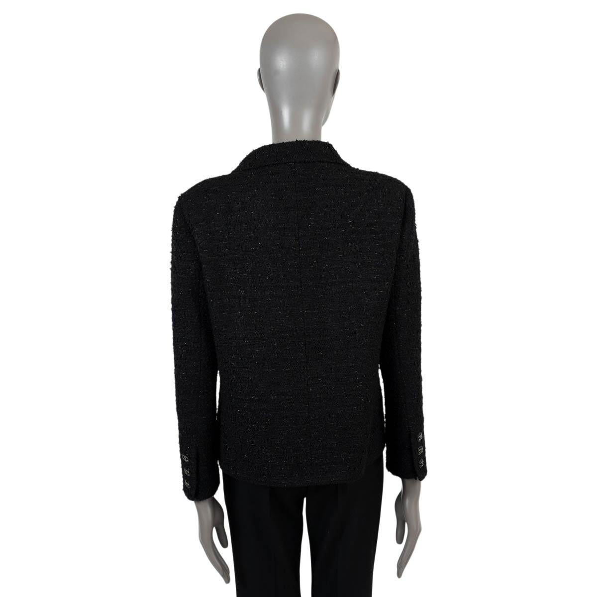 CHANEL noir 2021 21C CAPRI FLAP POCKET LUREX TWEED Jacket M. Pour femmes en vente