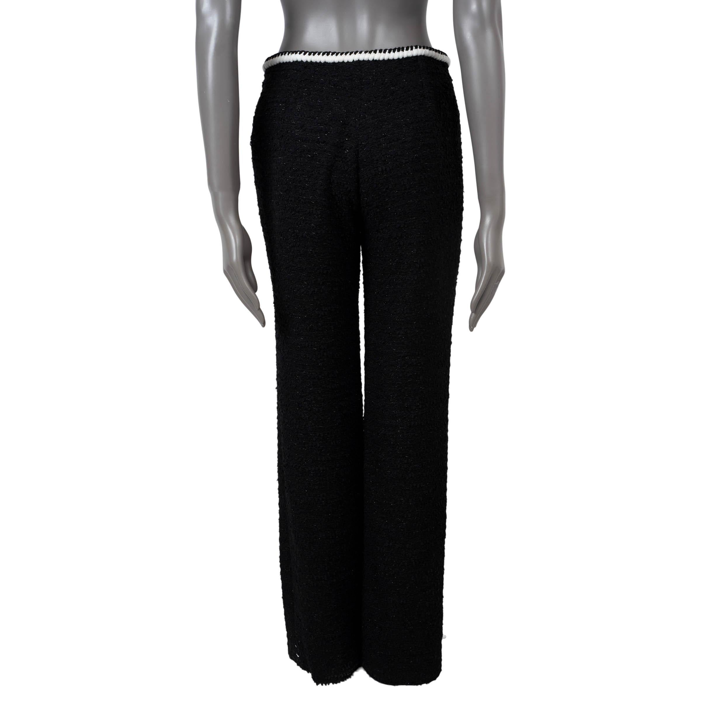 Black CHANEL black 2021 21C CAPRI LURX TWEED Pants 38 S