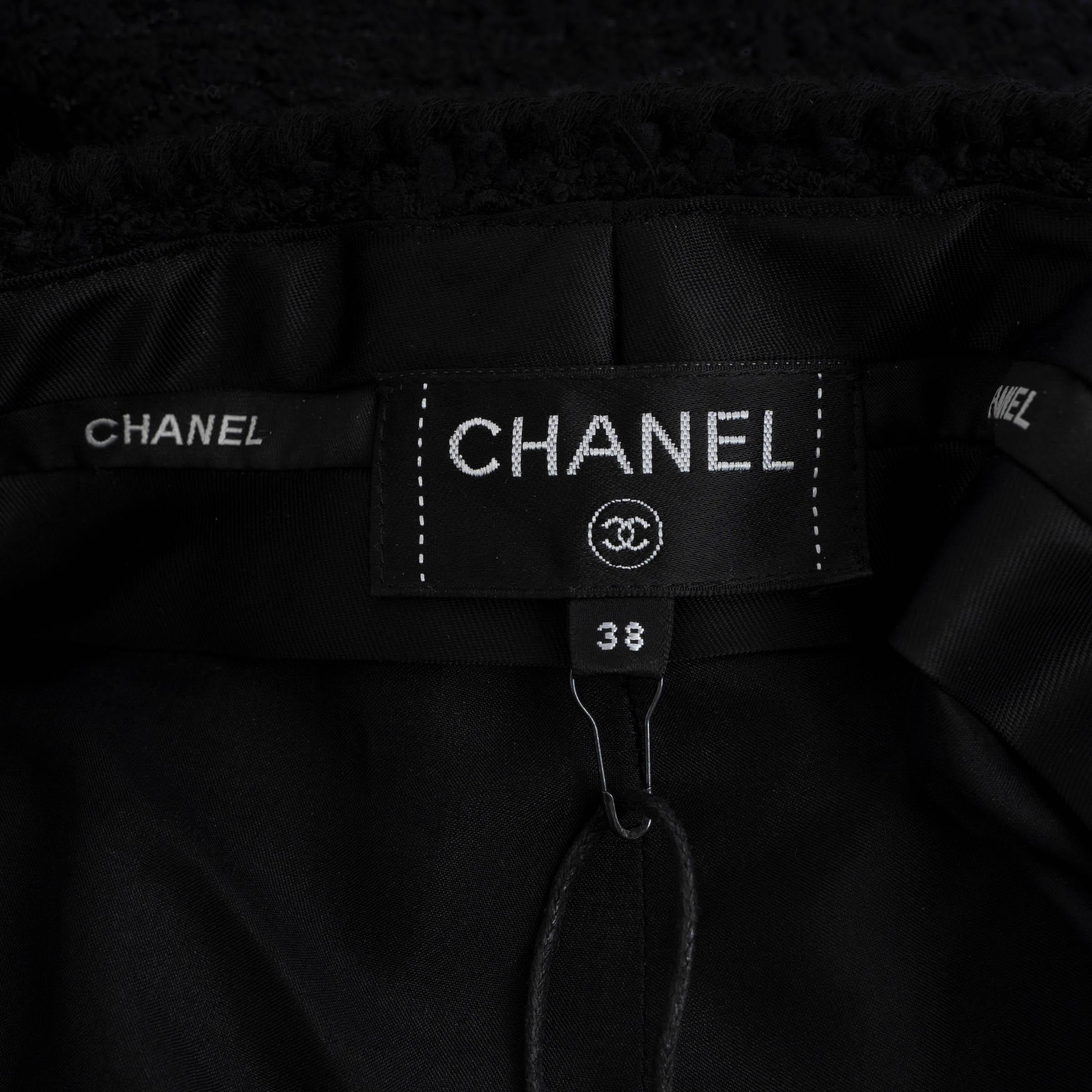 CHANEL black 2021 21C CAPRI LURX TWEED Pants 38 S 1