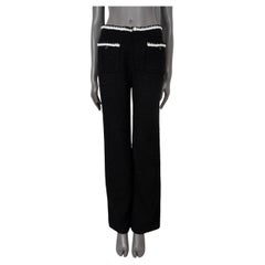 CHANEL black 2021 21C CAPRI LURX TWEED Pants 38 S
