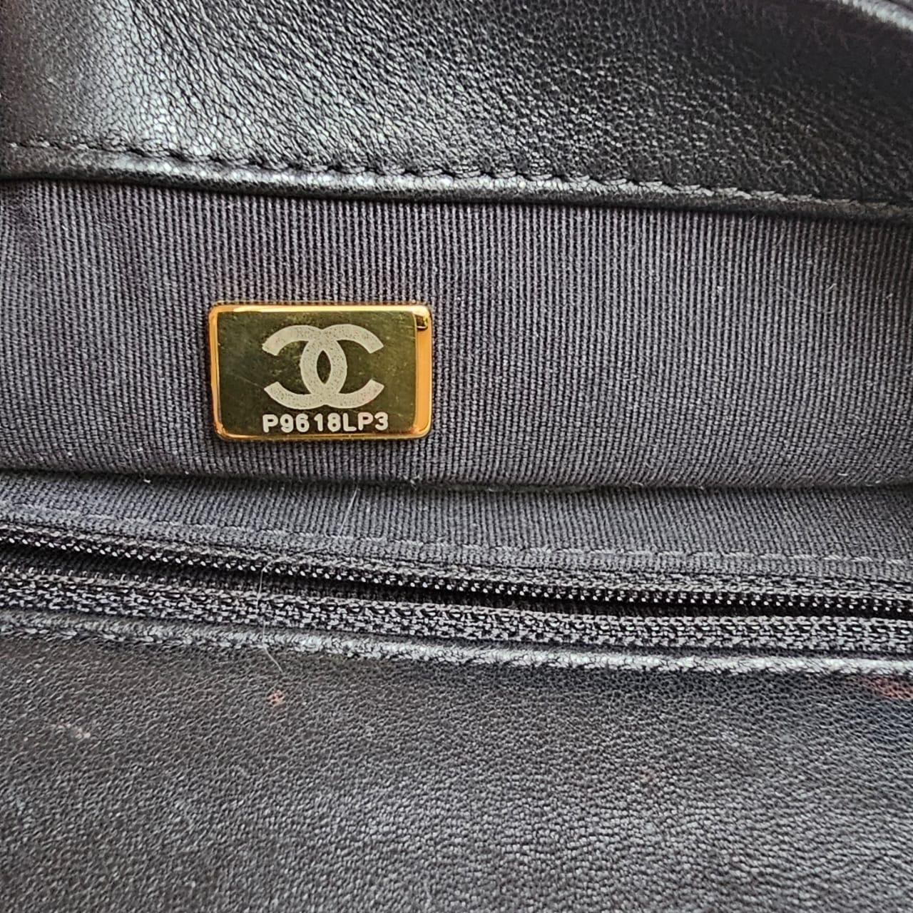 Chanel Black 23C Round Top Handle Mini Crossbody Flap Bag For Sale 12