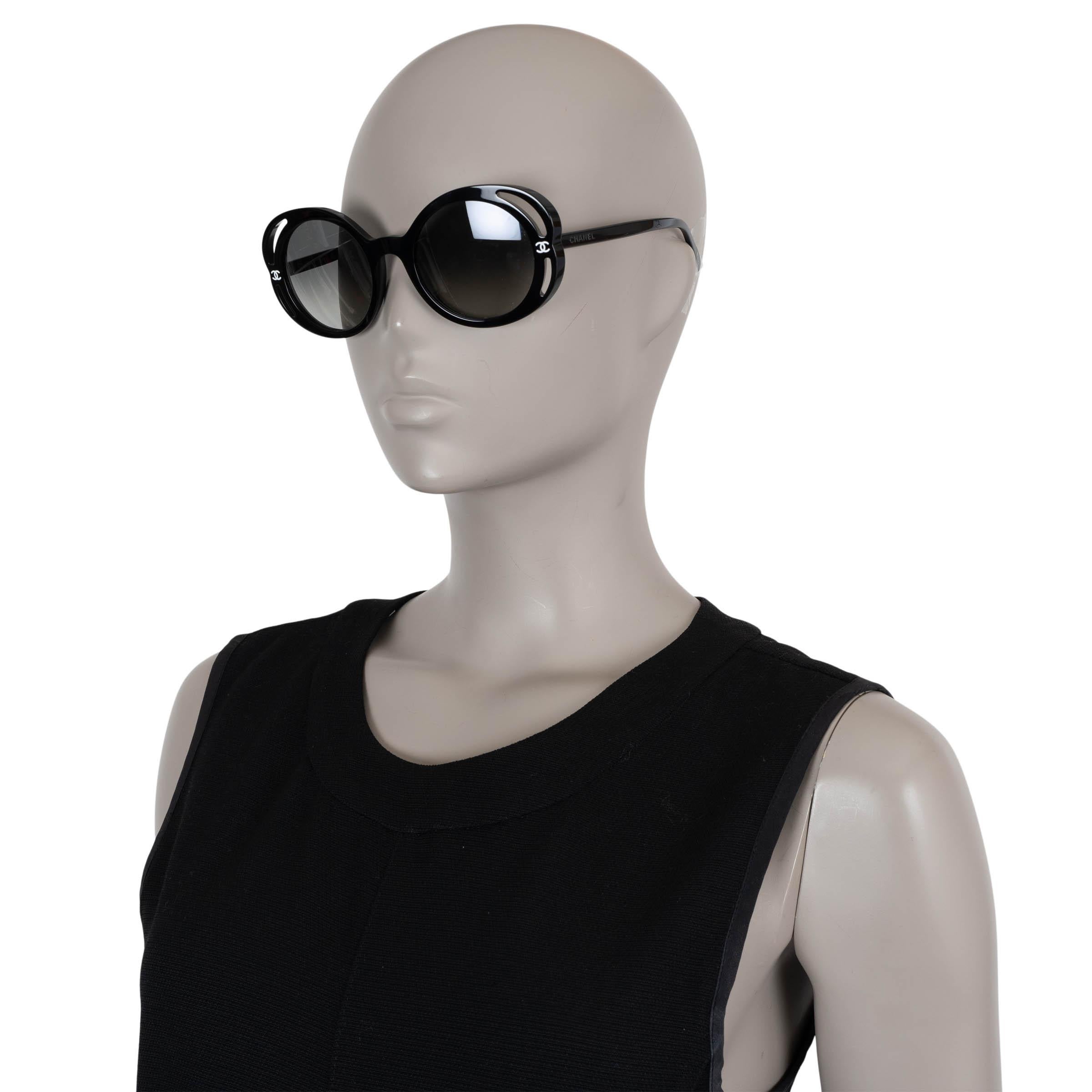 Women's CHANEL black 23K BOLD CAMELLIA Sunglasses 71572 For Sale