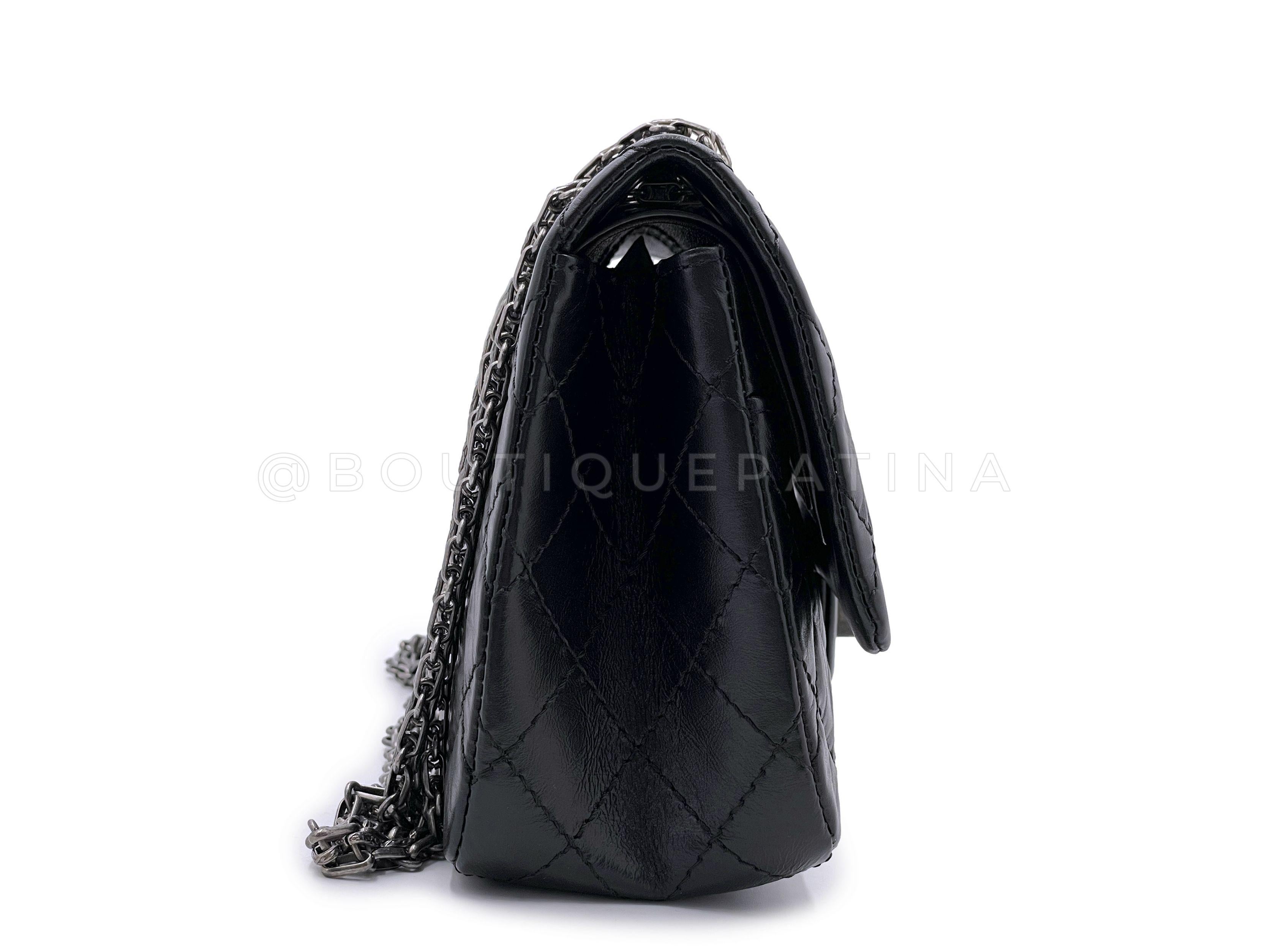 Women's Chanel Black 2.55 Reissue Classic Double Flap Bag RHW 225 66892 For Sale