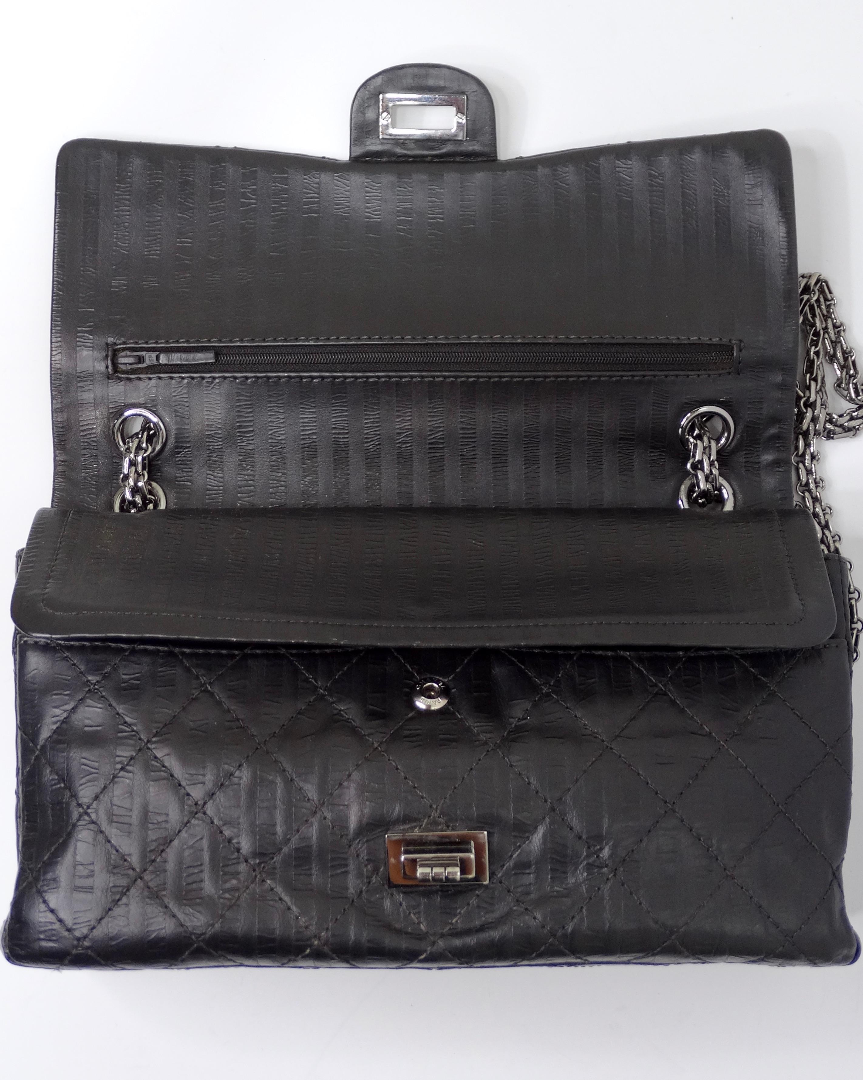 Chanel Black 2.55 Reissue Quilted Classic Calfskin Leather 225 Flap Bag 9