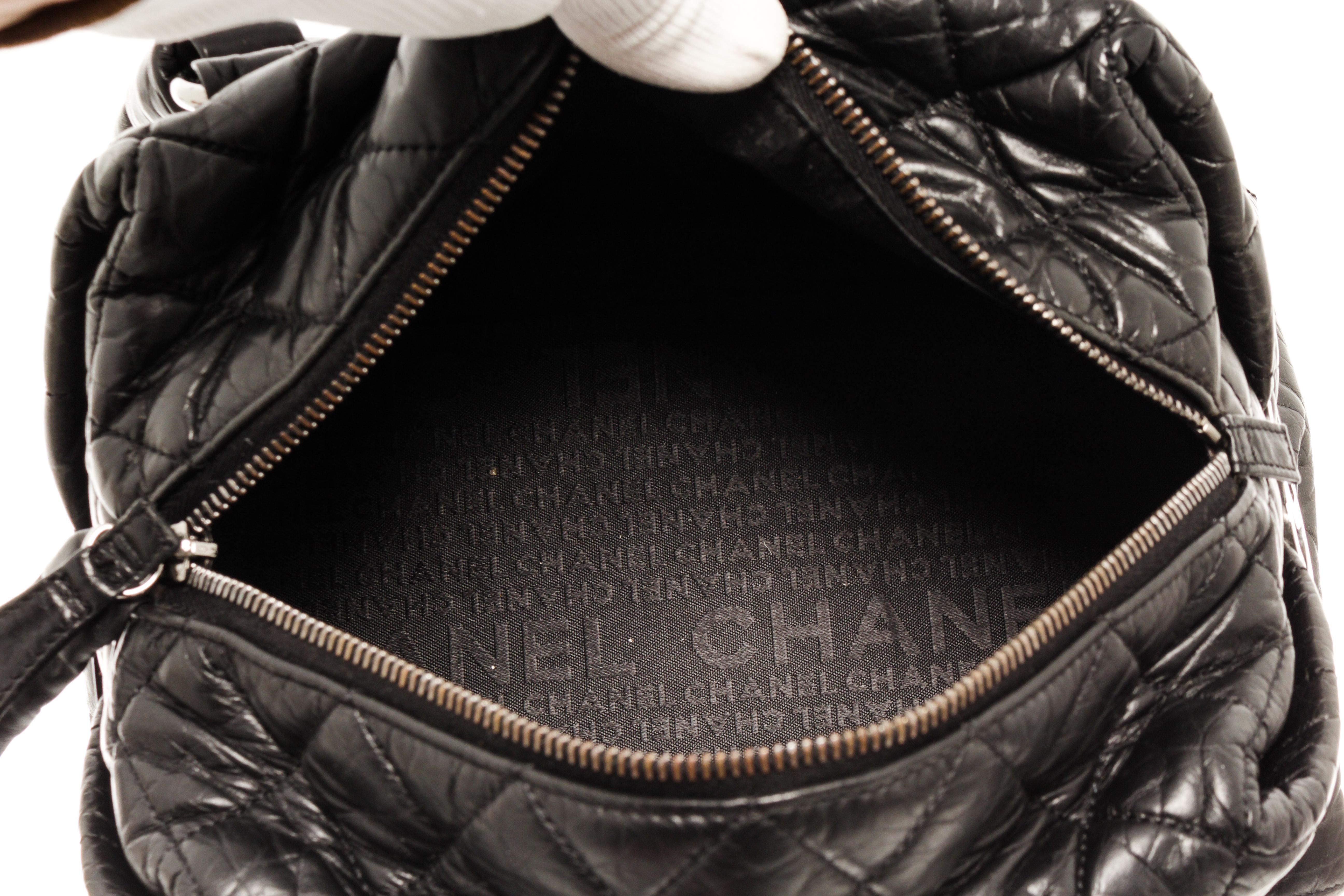 Chanel Black 2.55 Tweed Chain Shoulder Bag For Sale 4
