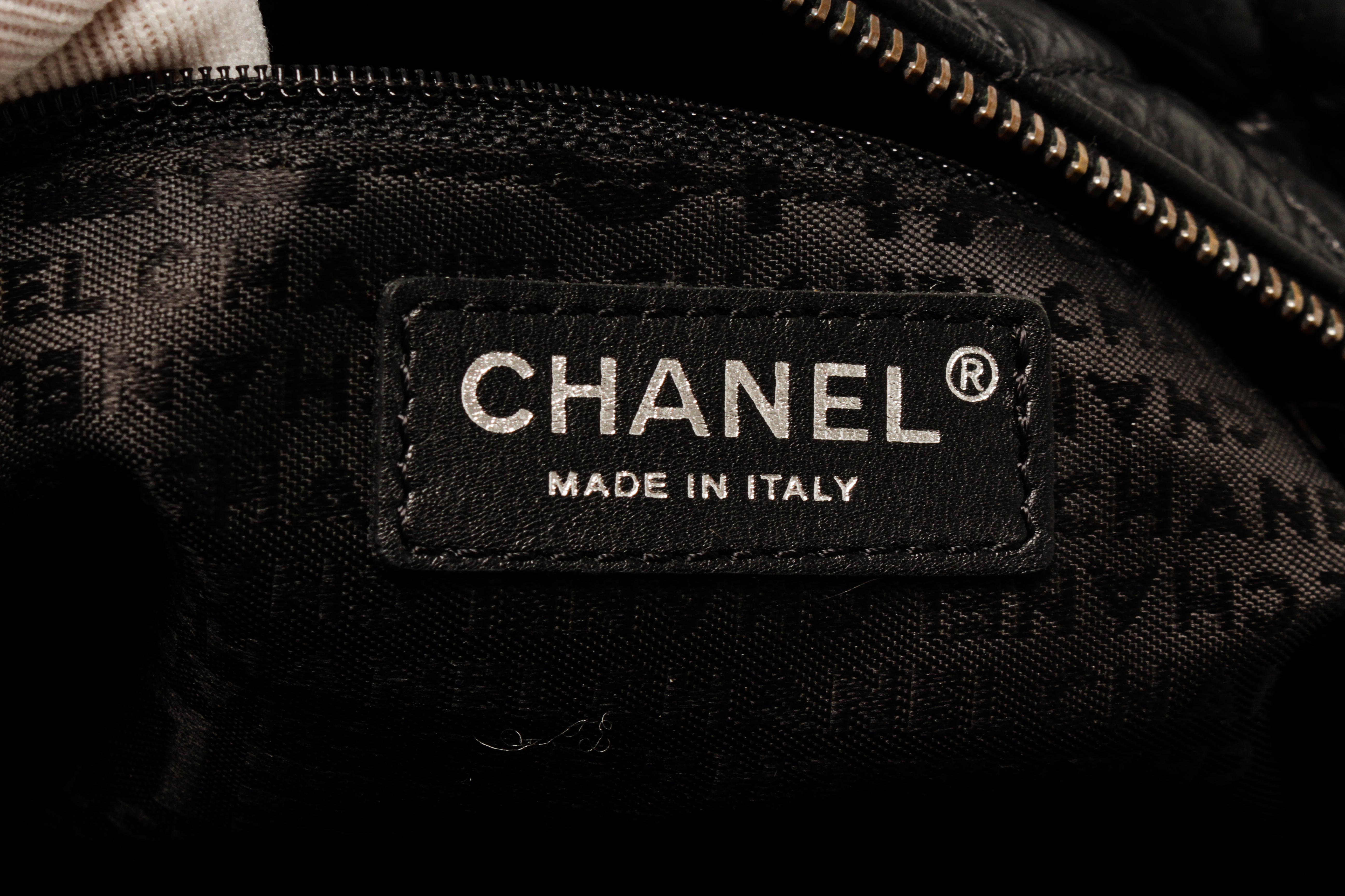 Chanel Black 2.55 Tweed Chain Shoulder Bag For Sale 5