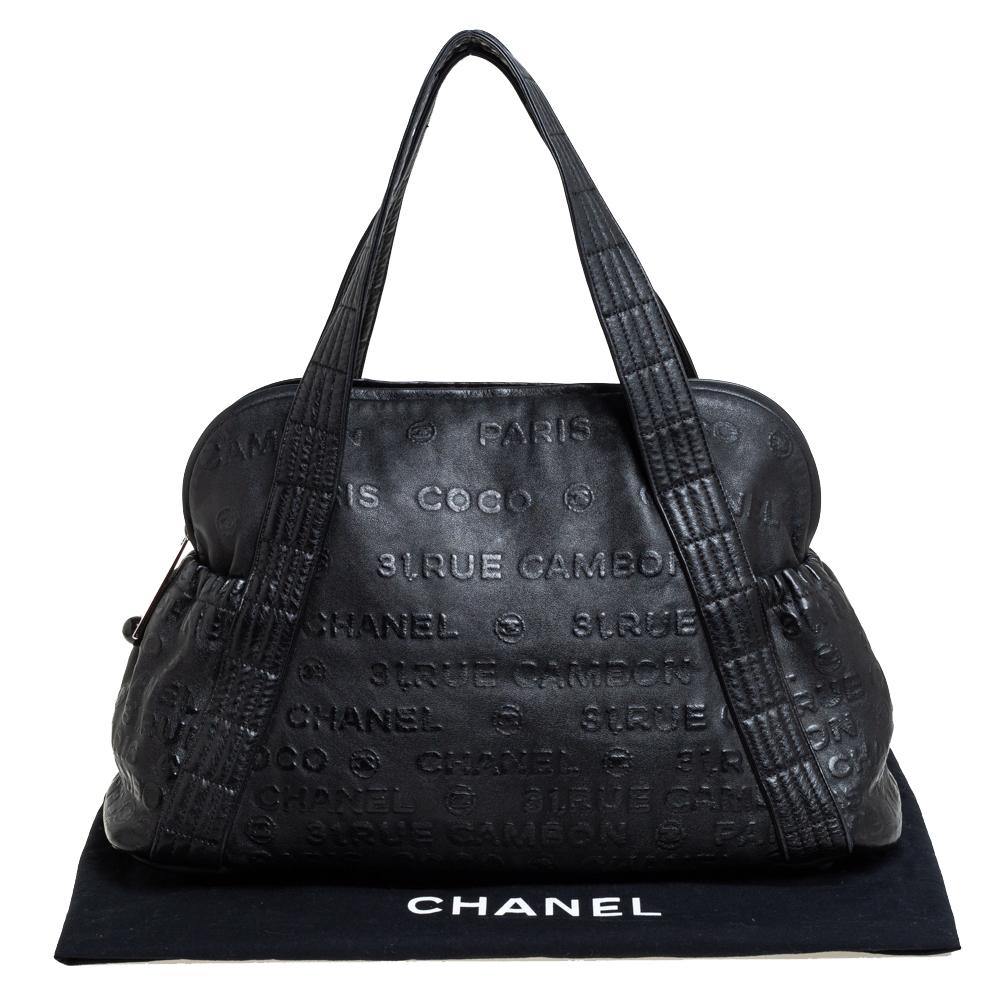 Chanel Schwarz 31 Rue Cambon Geprägtes Leder Satchel 9