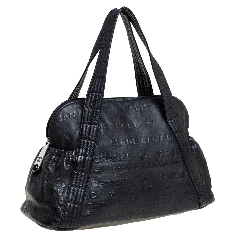 Chanel Schwarz 31 Rue Cambon Geprägtes Leder Satchel Damen