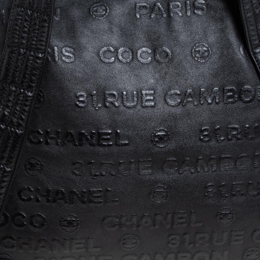 Chanel Schwarz 31 Rue Cambon Geprägtes Leder Satchel 4