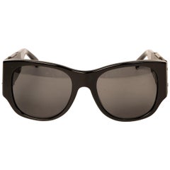 Chanel Schwarz 5202 Q Leder Seitenspiegel-Sonnenbrille