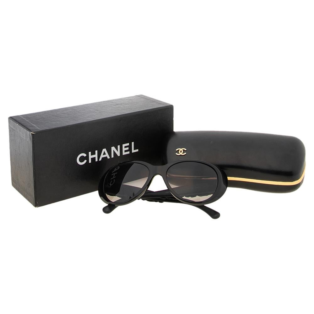 Women's Chanel Black 5318-Q-A Camellia Gradient Oval Sunglasses
