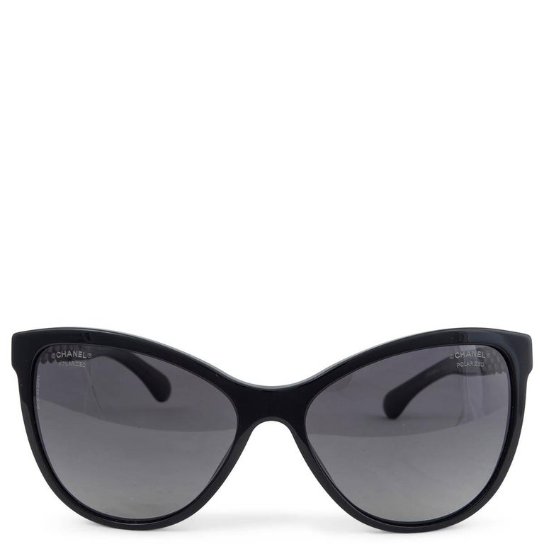 CHANEL black 5326 CHAIN CAT EYE Sunglasses