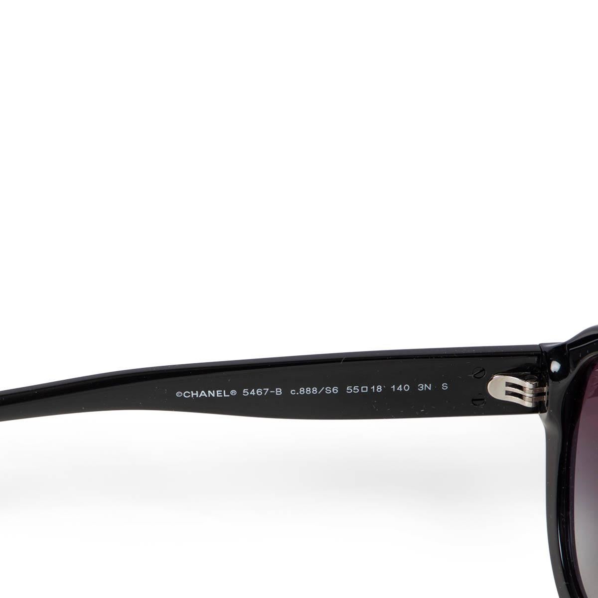 Women's CHANEL black 5467-B AVIATOR Sunglasses Gradient Lens