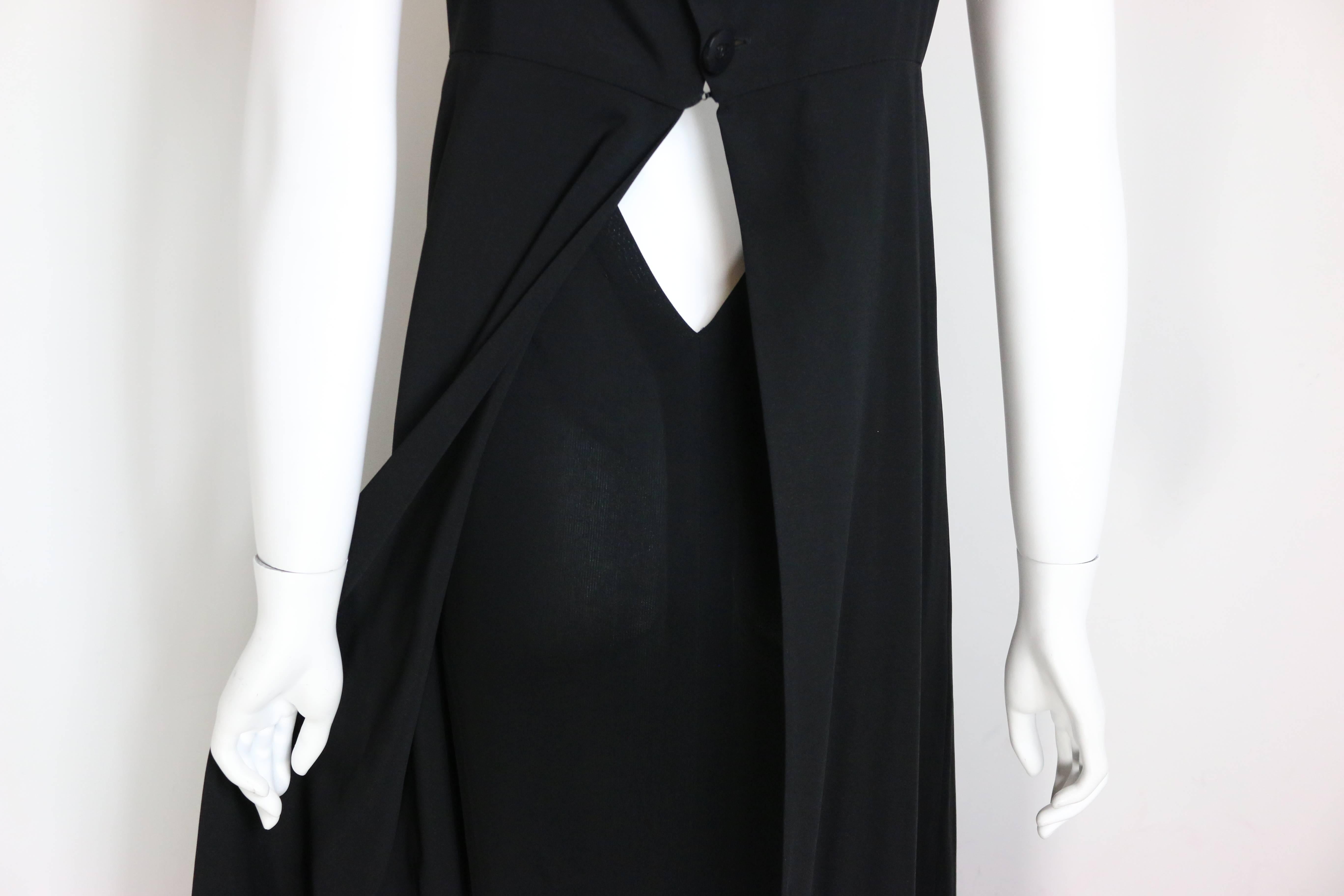 Chanel Black A-Line Jersey Maxi Dress For Sale 1