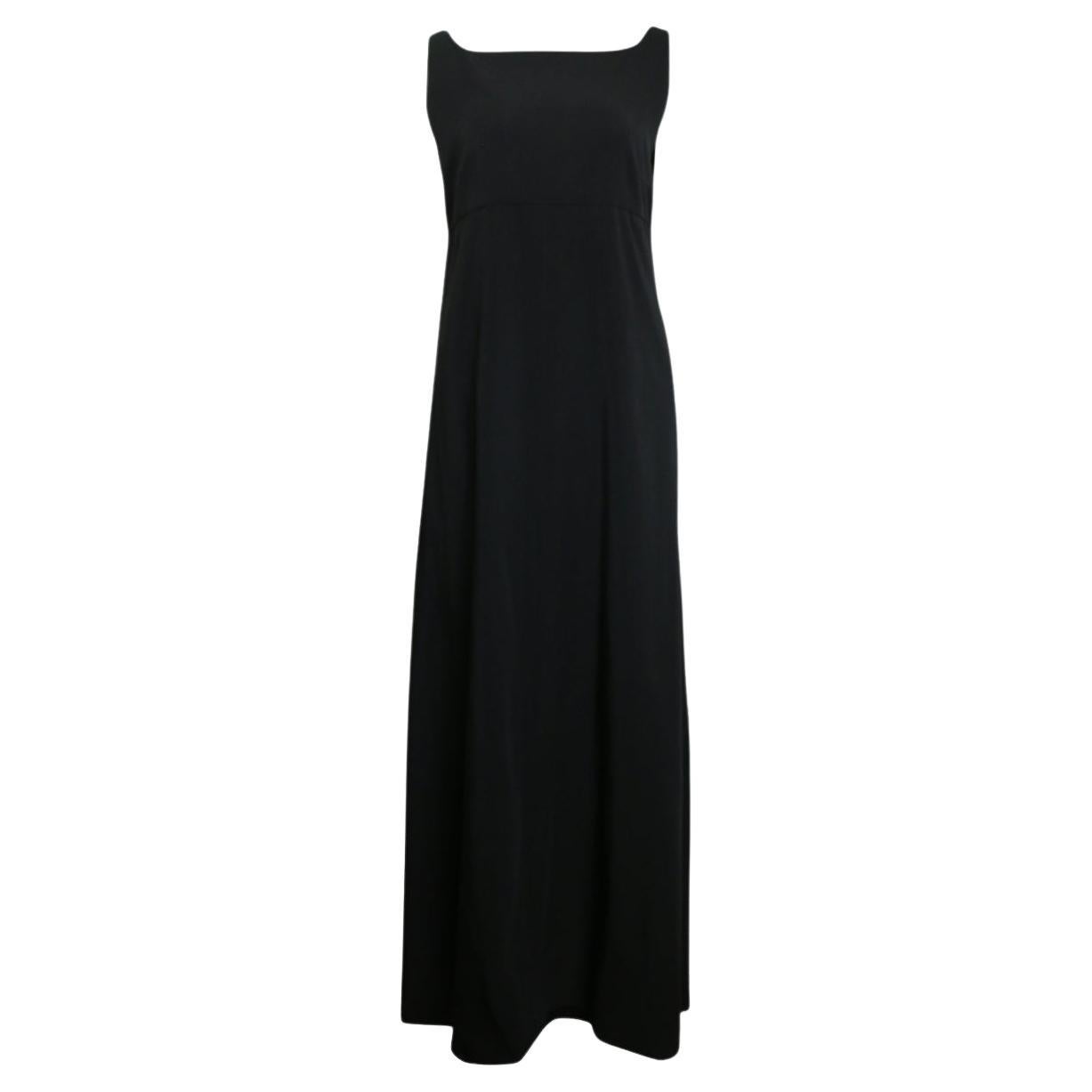 Chanel Black A-Line Jersey Maxi Dress For Sale