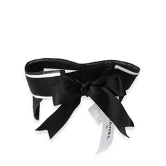 Chanel Black Abaca Cotton Ribbon Visor