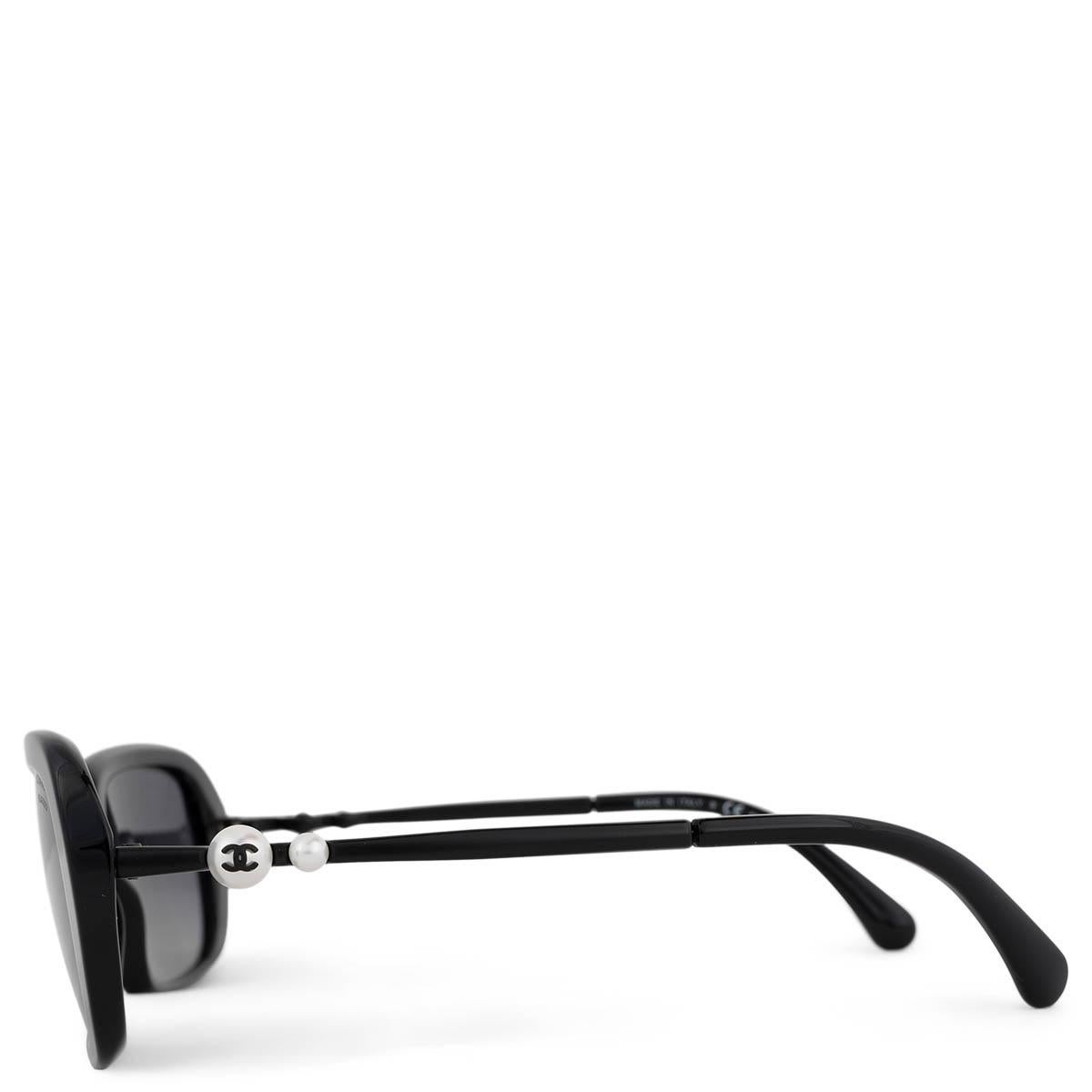 Black CHANEL black acetate 5427 PEARL EMBELLISHED Sunglasses 