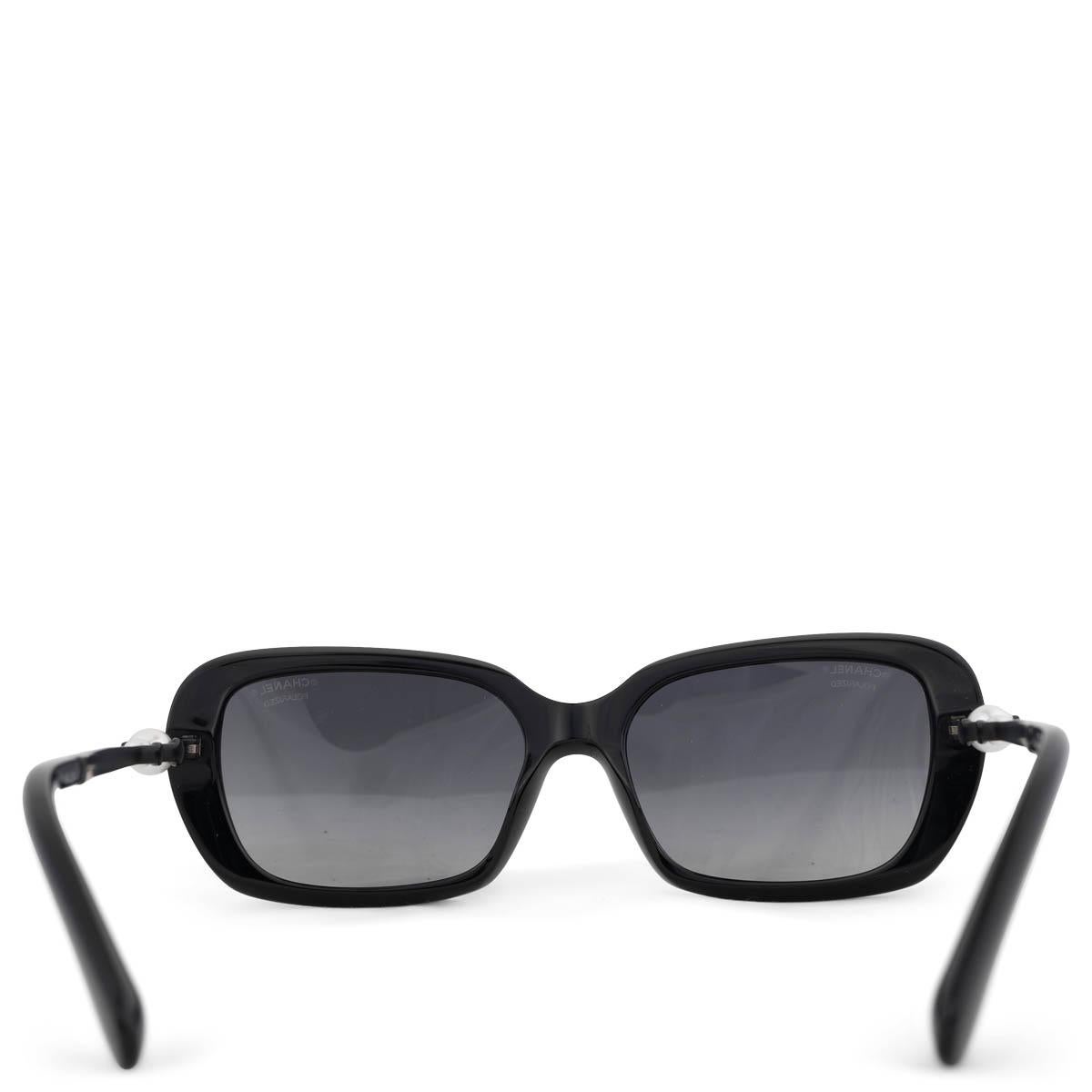 Women's CHANEL black acetate 5427 PEARL EMBELLISHED Sunglasses 