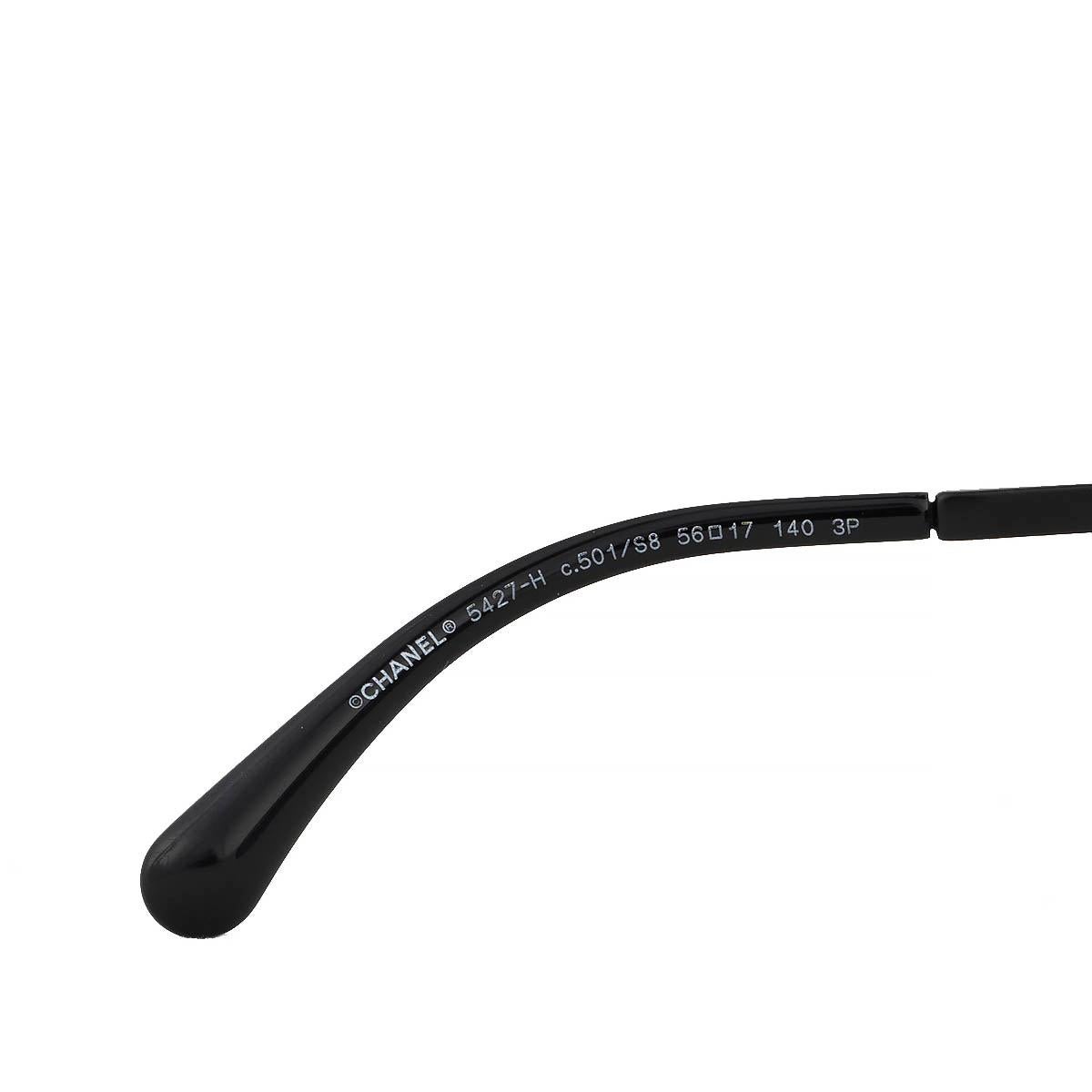 CHANEL Sonnenbrille aus schwarzem Acetat 5427 PEARL EMBELLISHED im Angebot 2