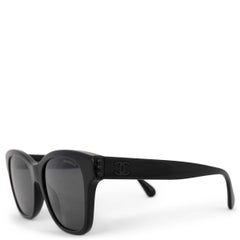 CHANEL black acetate SQUARE Sunglasses 5482H