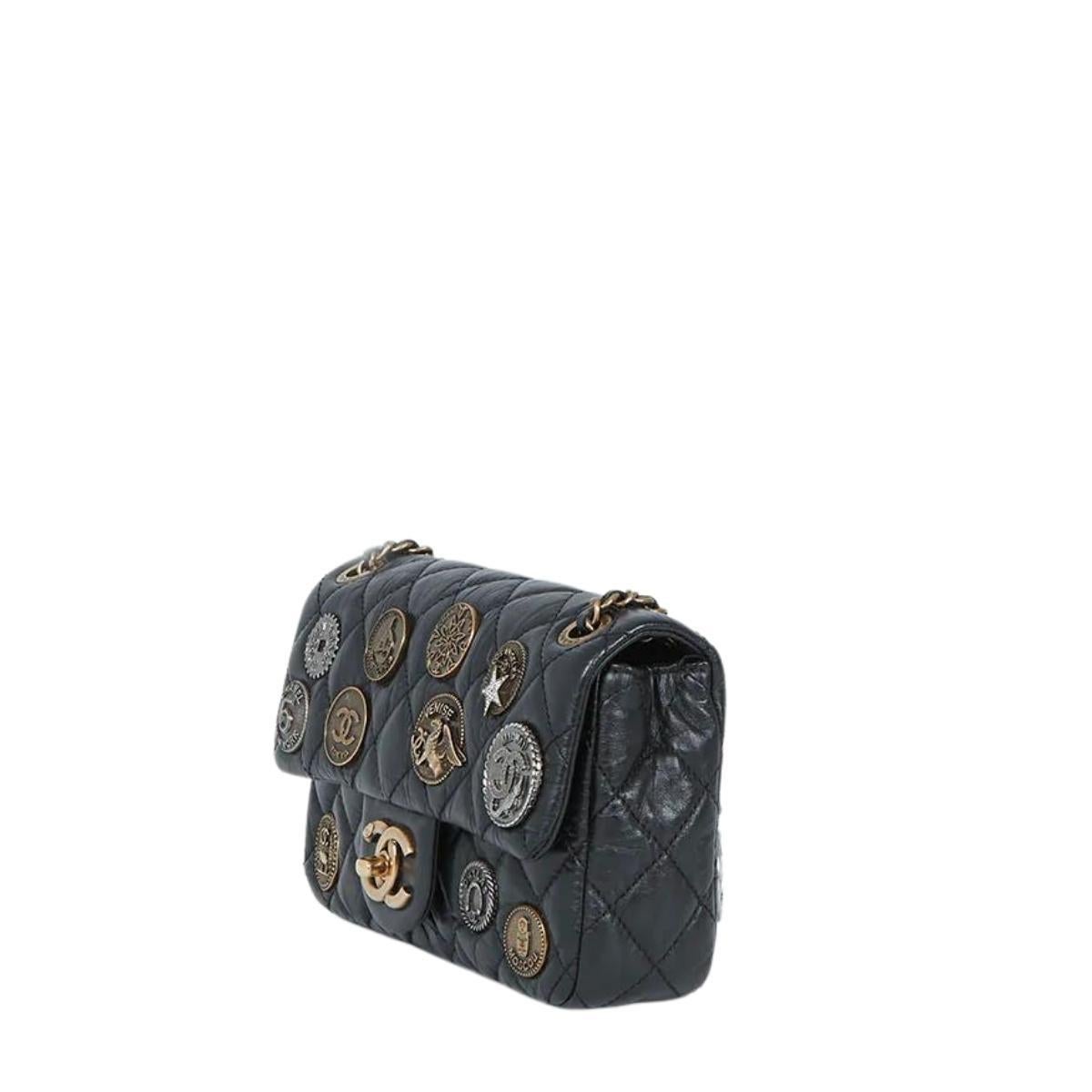 chanel coin medallion flap bag