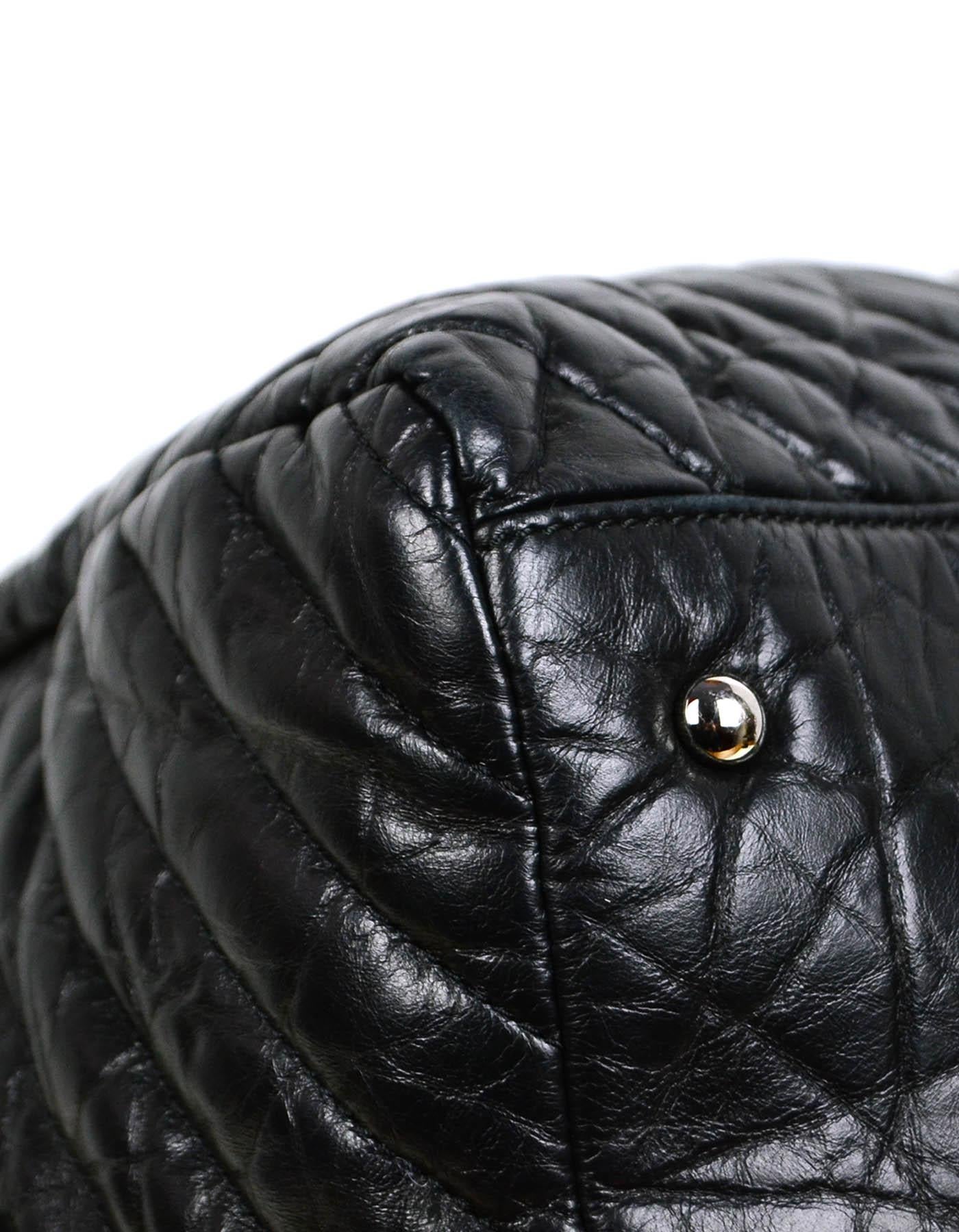 Chanel Black Aged Calfskin Leather Chevron Large Soft Bowling Bag rt. $4, 200 2