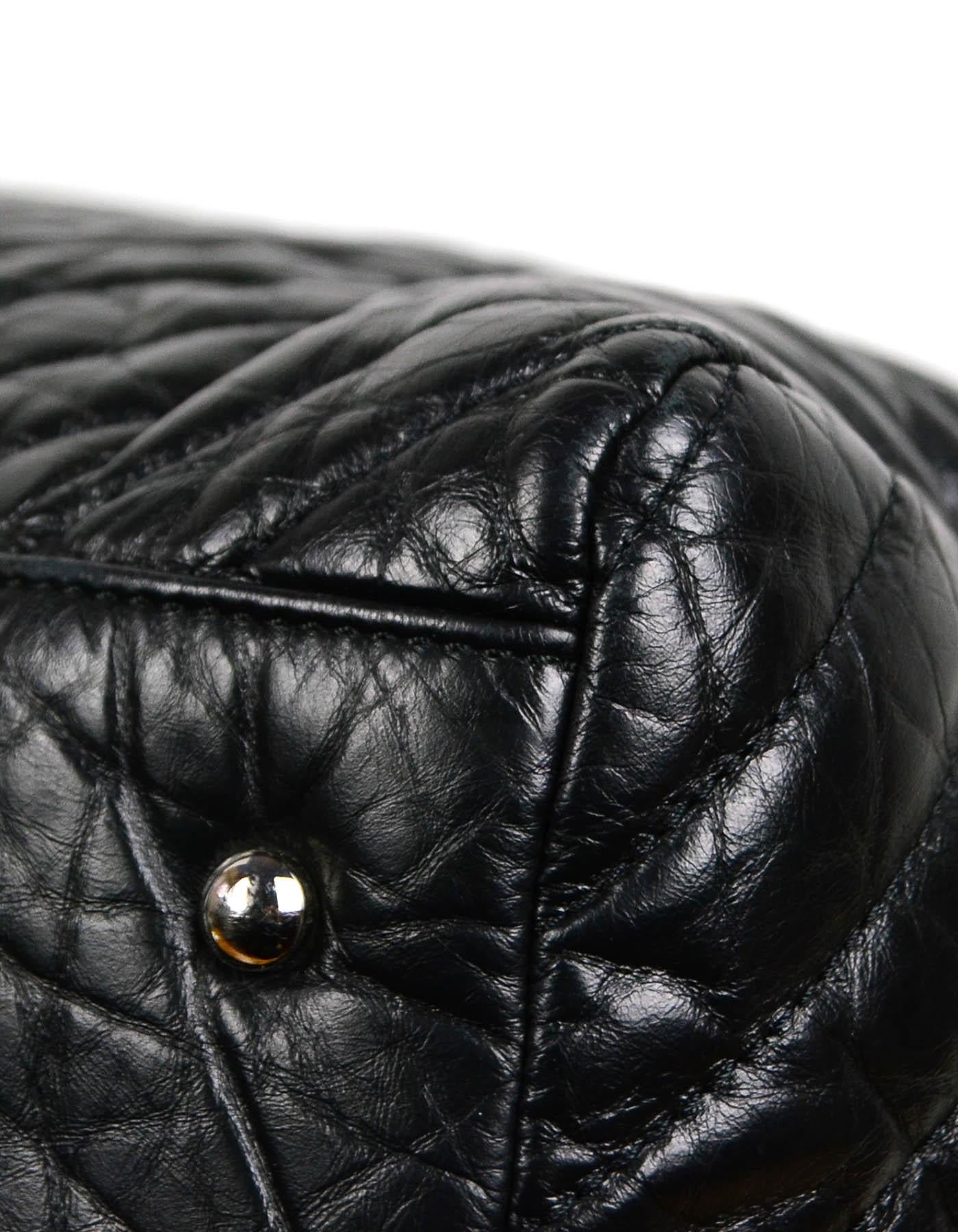 Chanel Black Aged Calfskin Leather Chevron Large Soft Bowling Bag rt. $4, 200 3