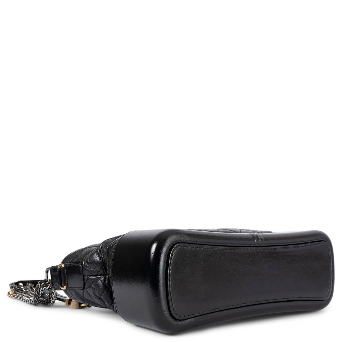 Women's CHANEL black Aged Calfskin leather GABRIELLE MEDIUM HOBO Shoulder Bag For Sale