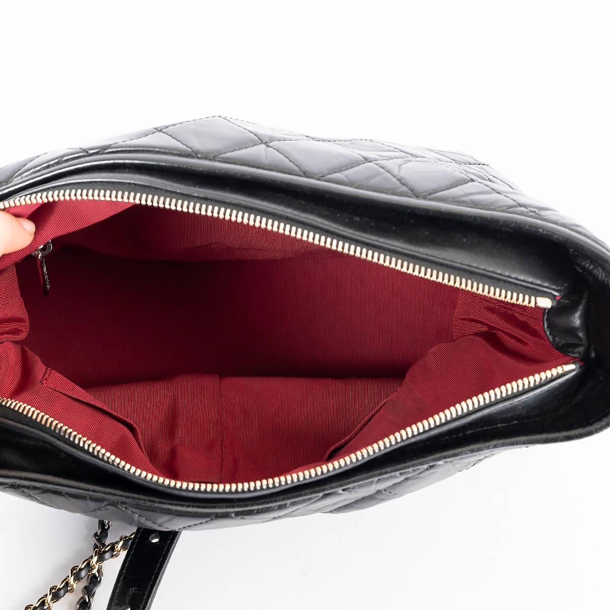 CHANEL black Aged Calfskin leather GABRIELLE MEDIUM HOBO Shoulder Bag For Sale 1