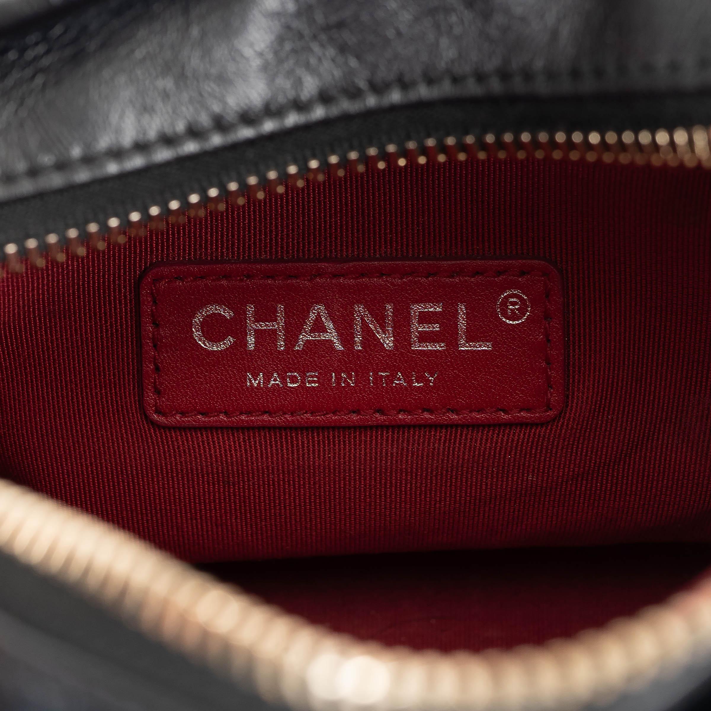 CHANEL black Aged Calfskin leather GABRIELLE SMALL HOBO Bag For Sale 3