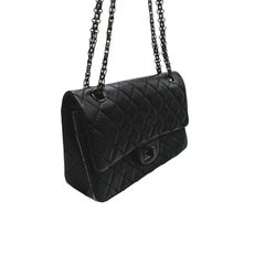 Chanel Black Aged Calfskin Quilted 2.55 Reissue 225 Flap