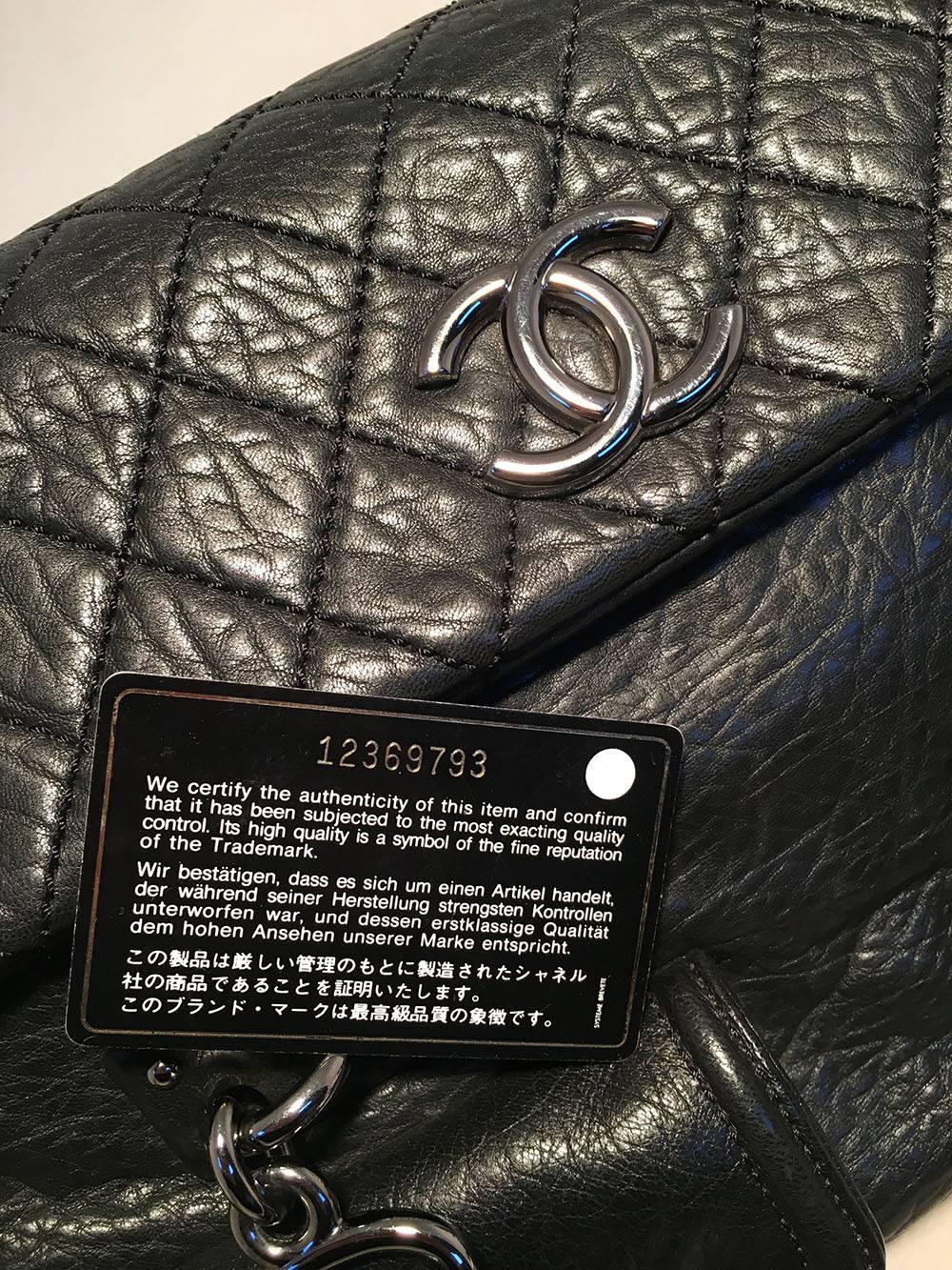 Chanel Black Aged Calfskin Quilted Classic Flap Tote Bag 5