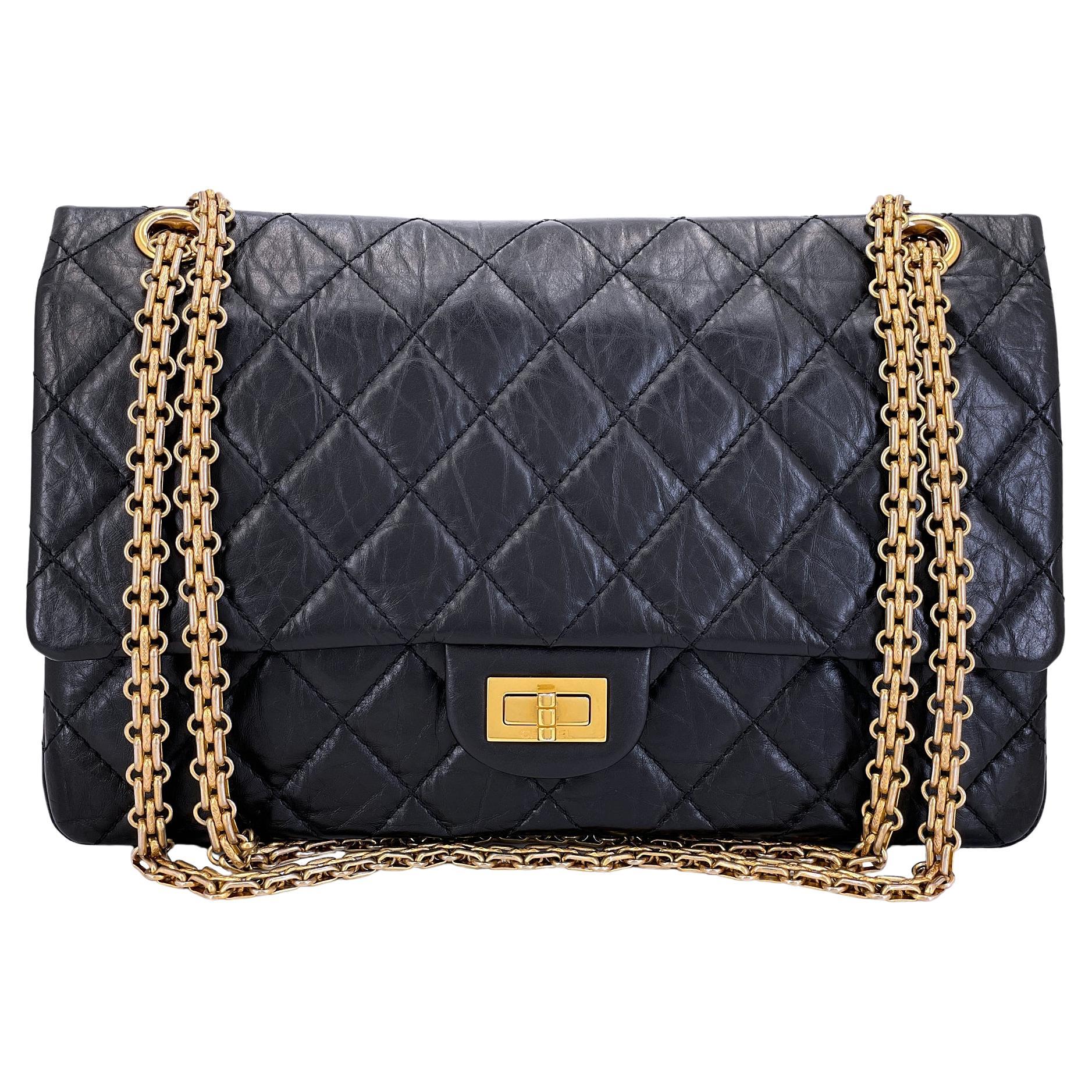 Chanel Black Aged Calfskin Reissue Medium 226 2.55 Flap Bag GHW 67076