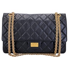 Chanel Black Aged Calfskin Reissue Medium 226 2.55 Flap Bag GHW 67076