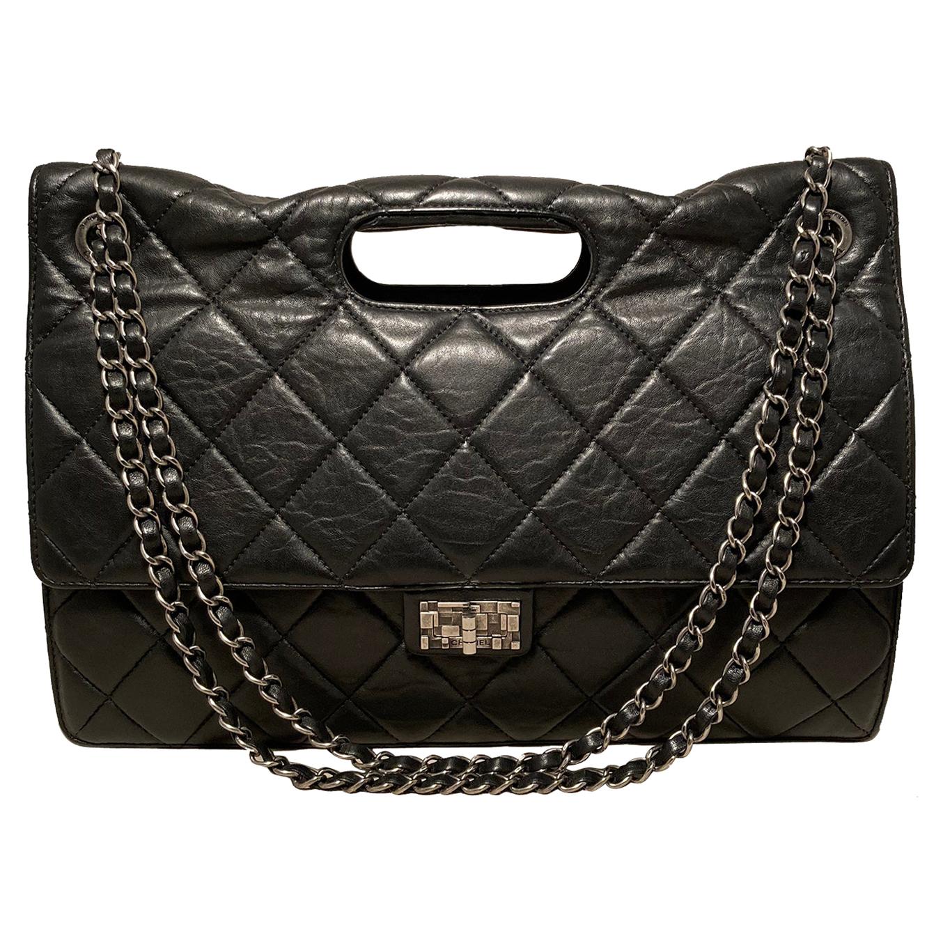 Chanel Black Aged Calfskin Take Away Flap Bag