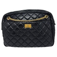 Chanel Schwarze große Reissue Kameratasche aus gealtertem Leder