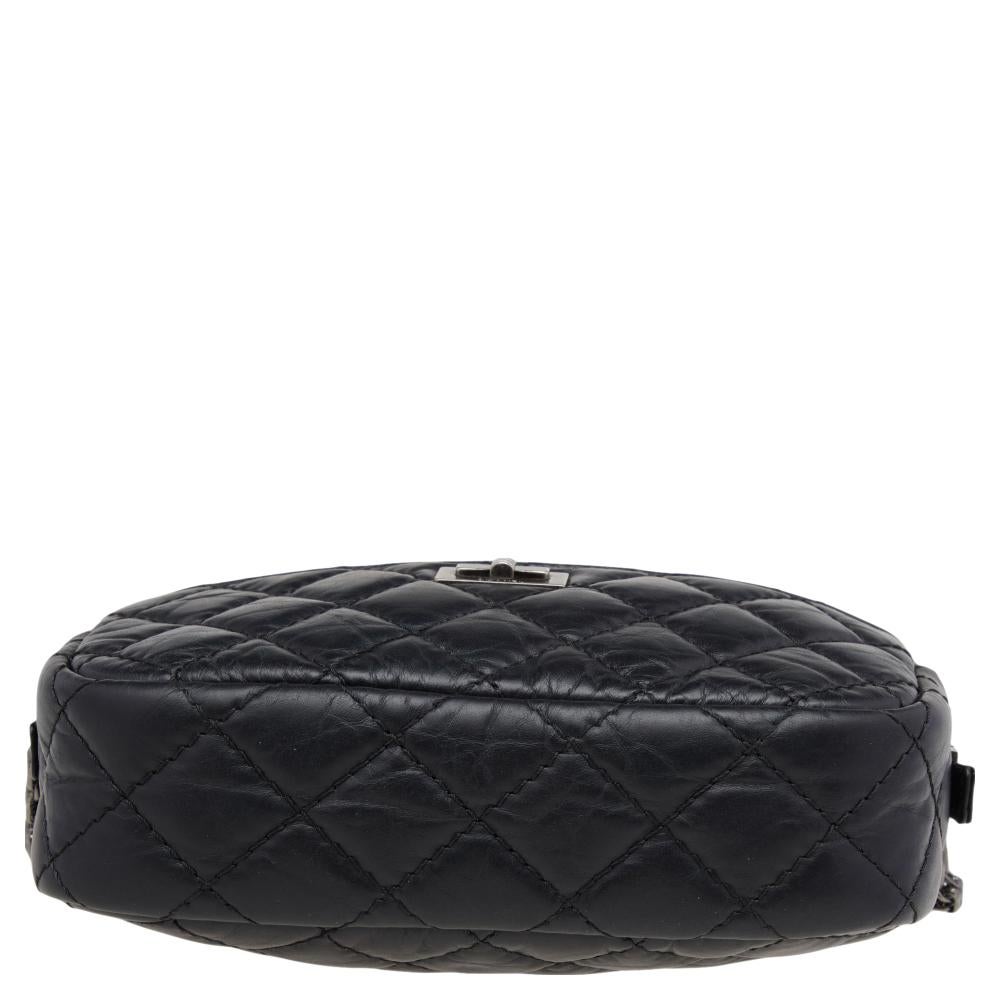 Women's Chanel Black Aged Quilted Leather Mini Reissue Camera Bag