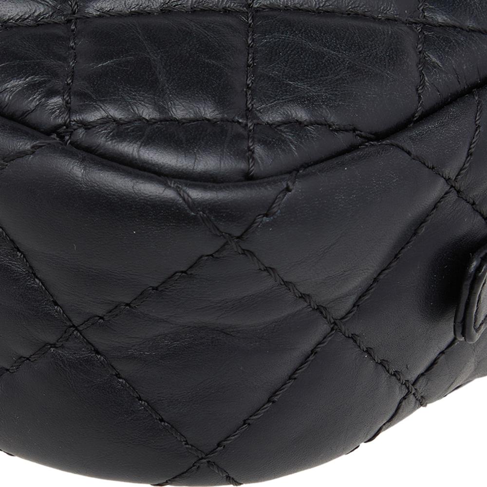 Chanel Black Aged Quilted Leather Mini Reissue Camera Bag 2