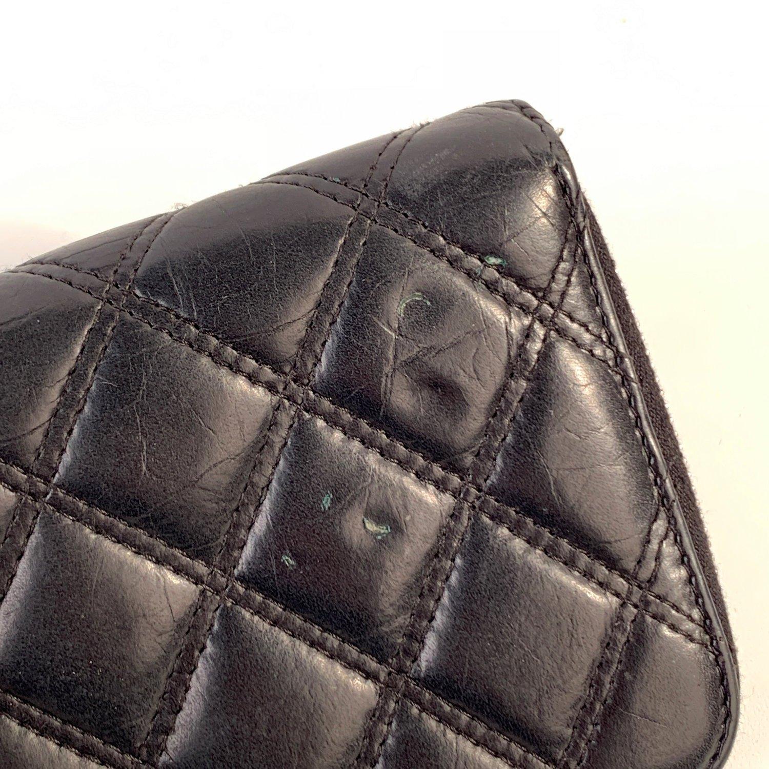 Women's Chanel Black Aged Quilted Leather New York PNY Continental Wallet