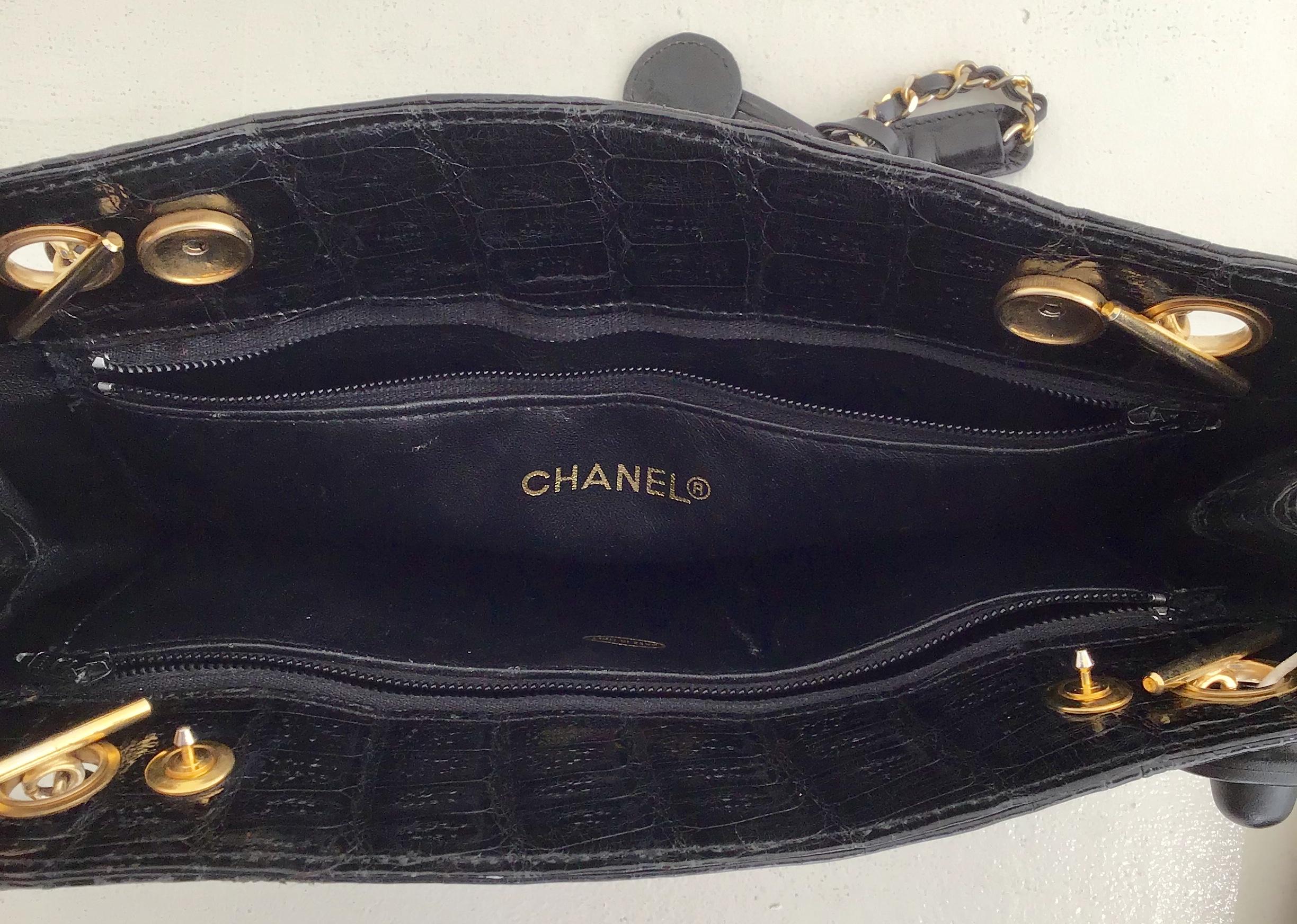 Women's or Men's Chanel Black Alligator Handbag 