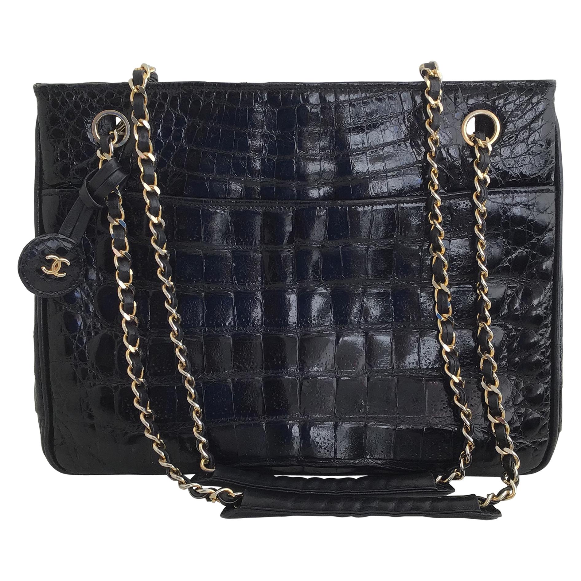 Chanel Black Alligator Handbag 