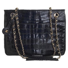 Chanel Black Alligator Handbag