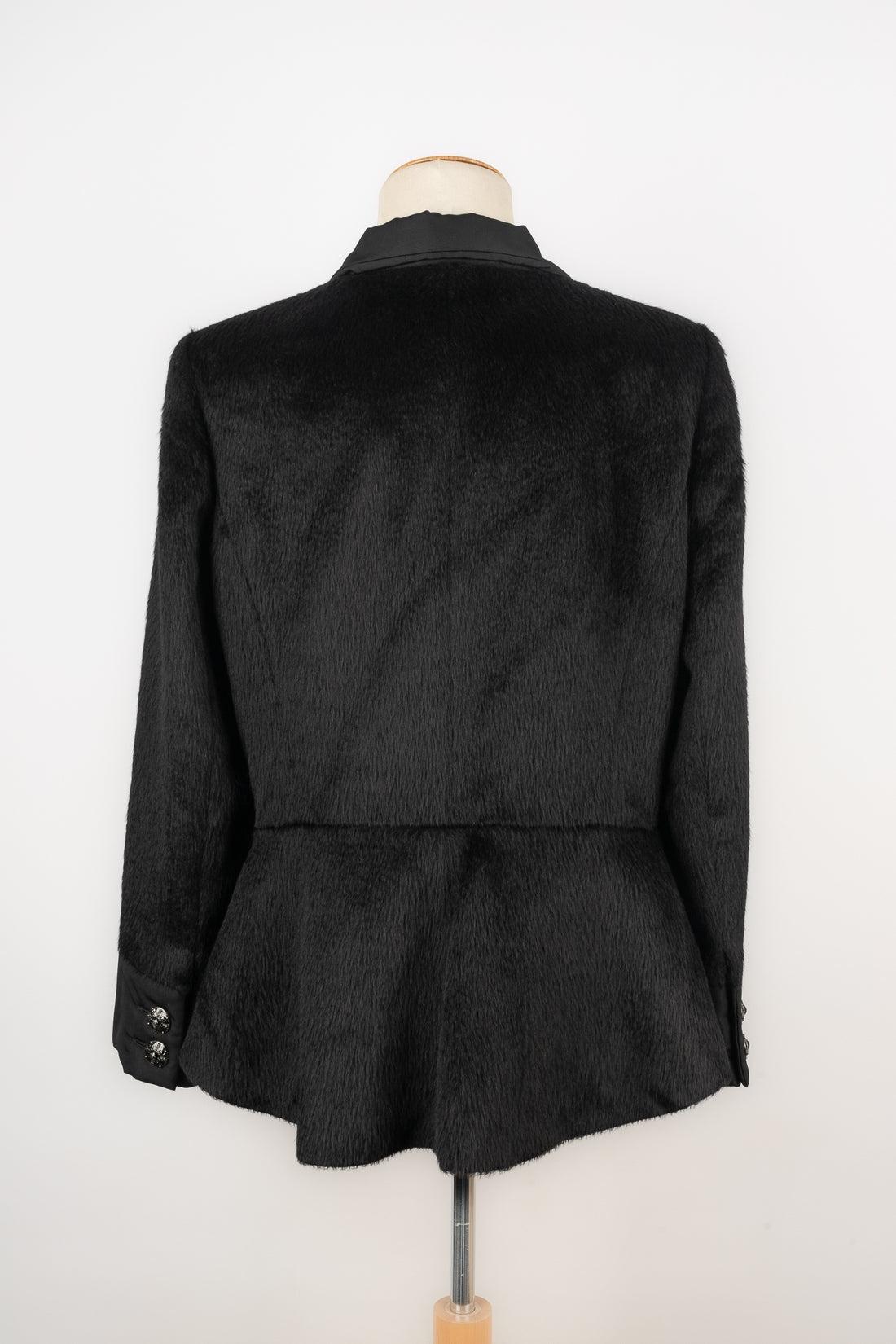 Nero Giacca Chanel in alpaca nera in vendita