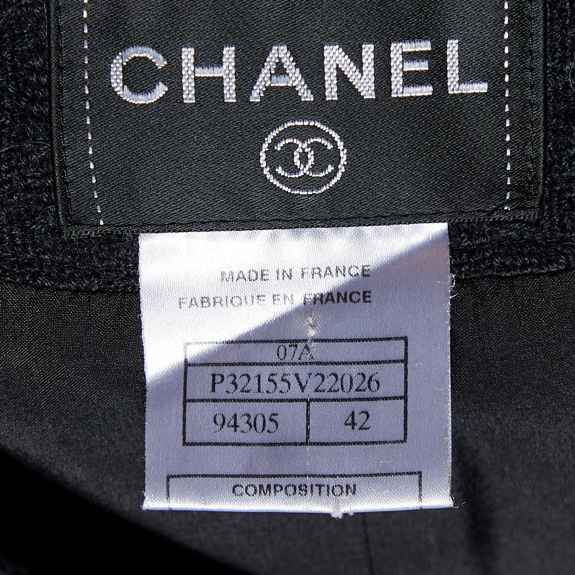 Women's Chanel Black Alpaca & Wool Sheath Dress L For Sale