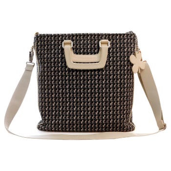 Chanel Black and Beige Canvas Clover Charm Tote