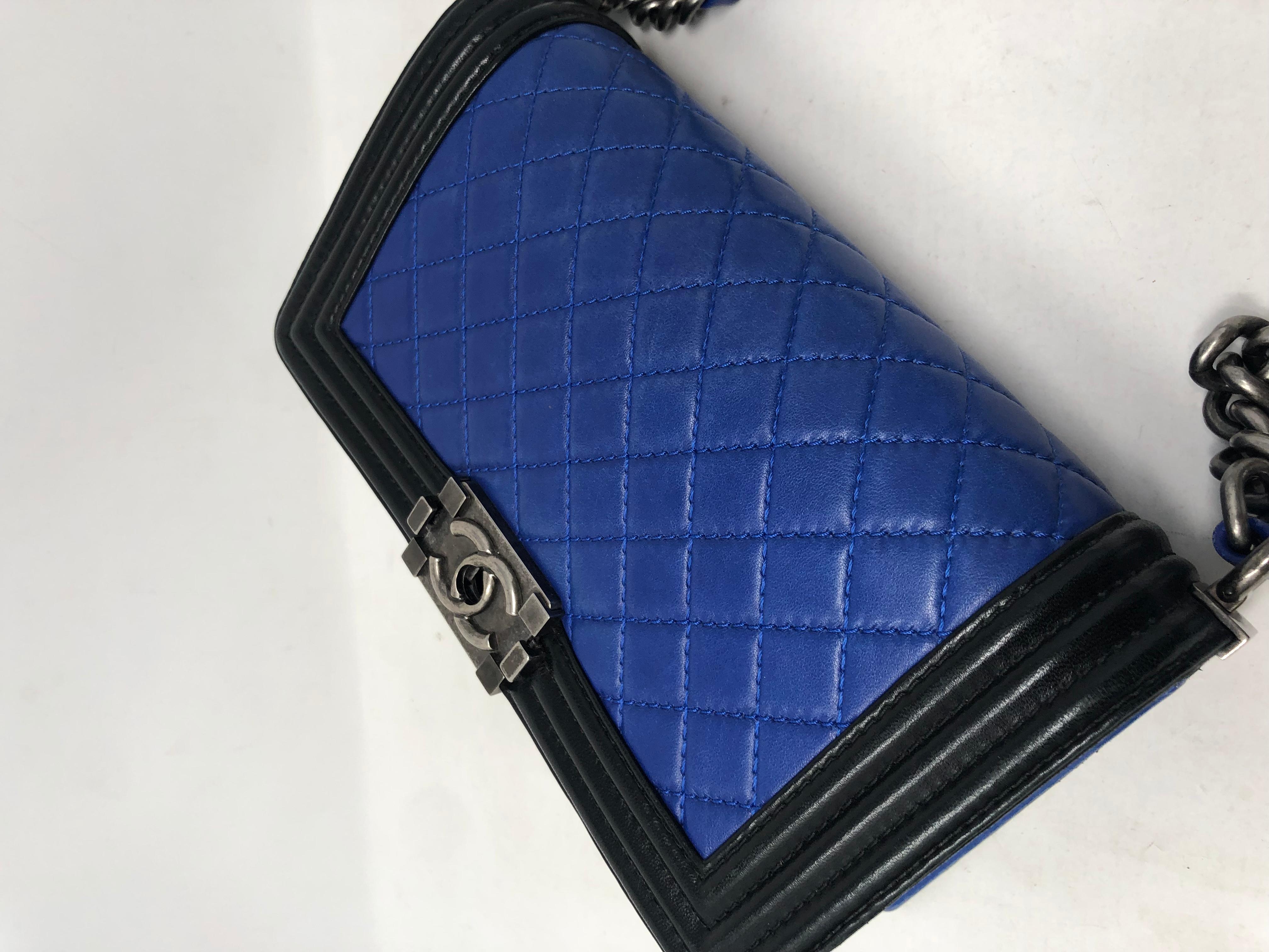 Women's or Men's Chanel Black and Blue Boy Bag 