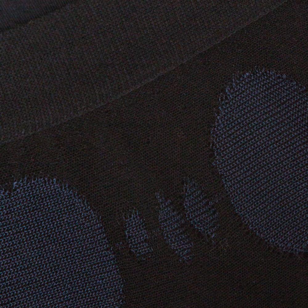 Chanel Black and Blue Cotton Blend Jacquard A Line Midi Skirt L In Good Condition In Dubai, Al Qouz 2