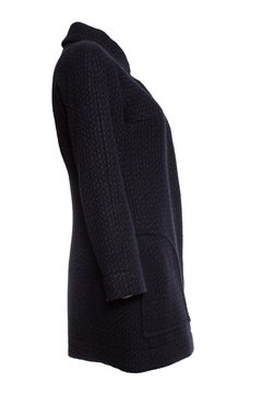 Chanel, black and blue wool coat.